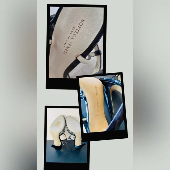 Bottega Veneta Black & Beige Lace “Perfect T” Strap Pointed Toe Pumps. Auth. - Picture 15 of 17